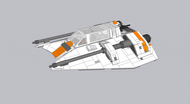 Lego Snowspeeder Modello 3D .c4d .max .obj .3ds .fbx .stl .blend