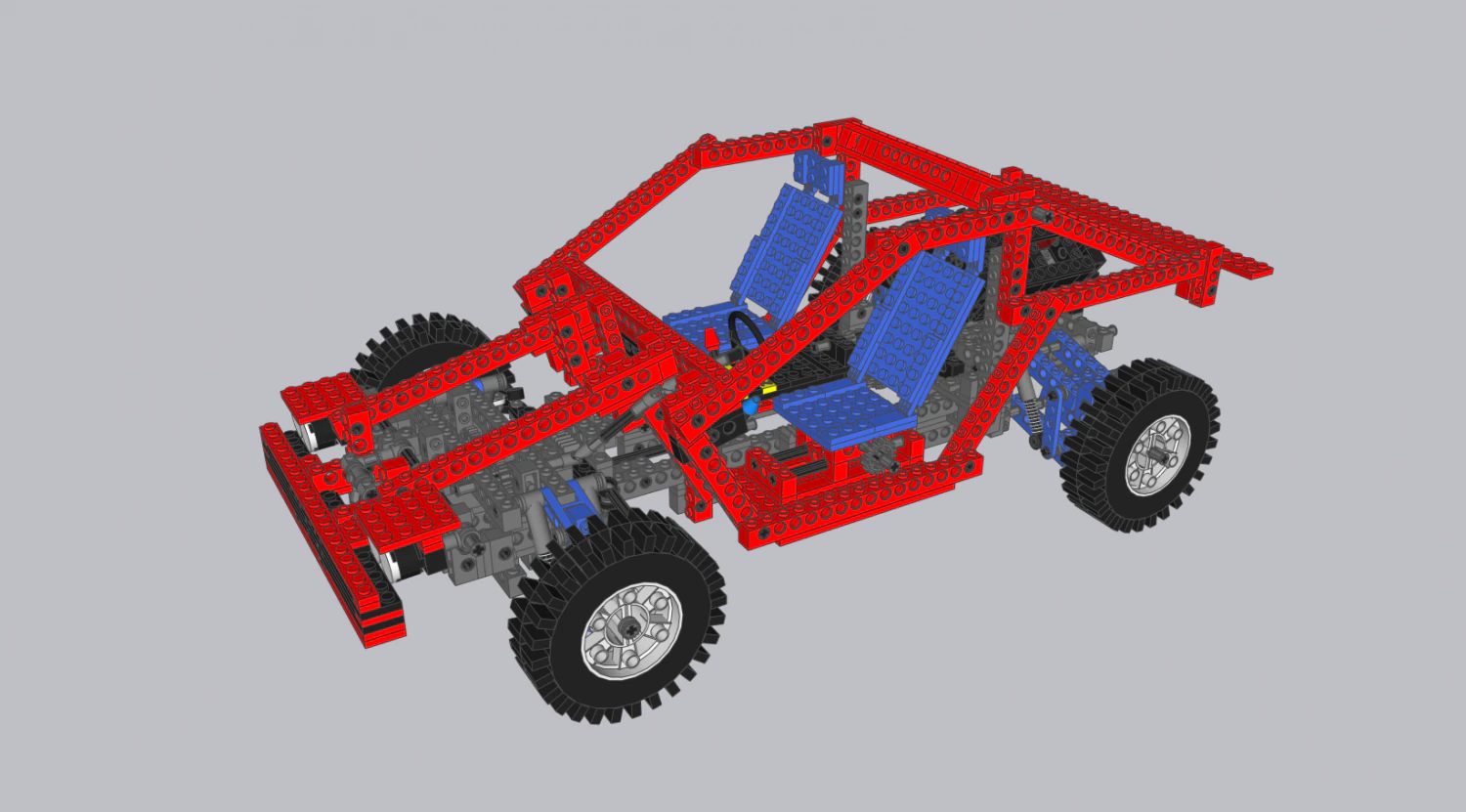 Lego Technic Car 3D Model .c4d .max .obj .3ds .fbx .stl .blend 