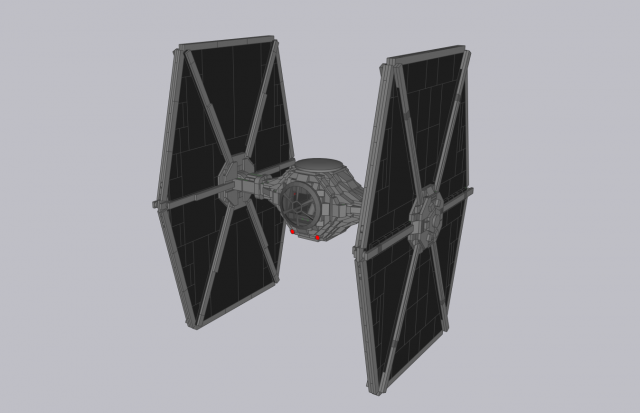 Lego Tie Fighter 3Dモデル .c4d .max .obj .3ds .fbx .stl .blend