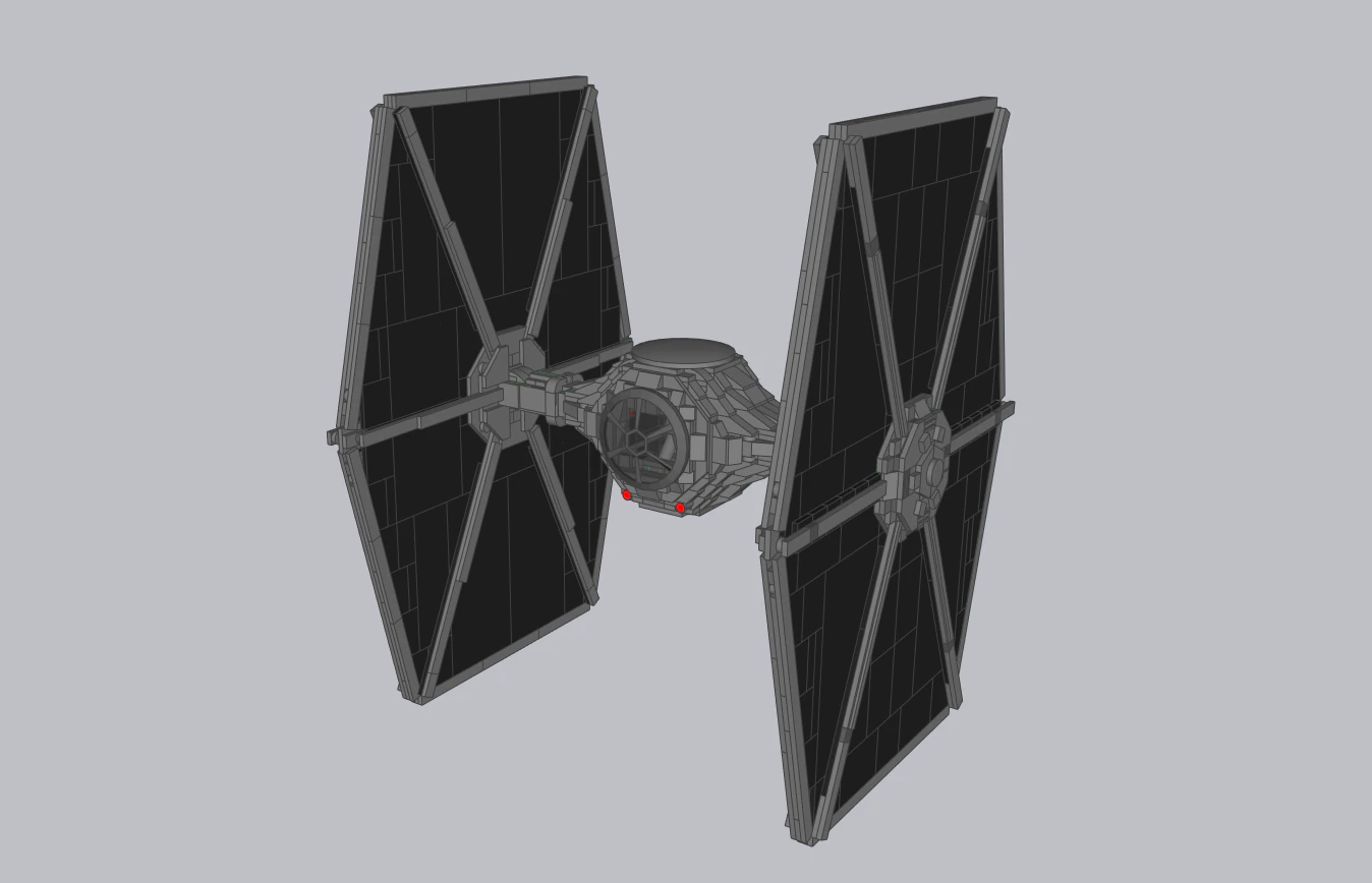 Lego Tie Fighter 3D Model .c4d .max .obj .3ds .fbx .stl .blend 