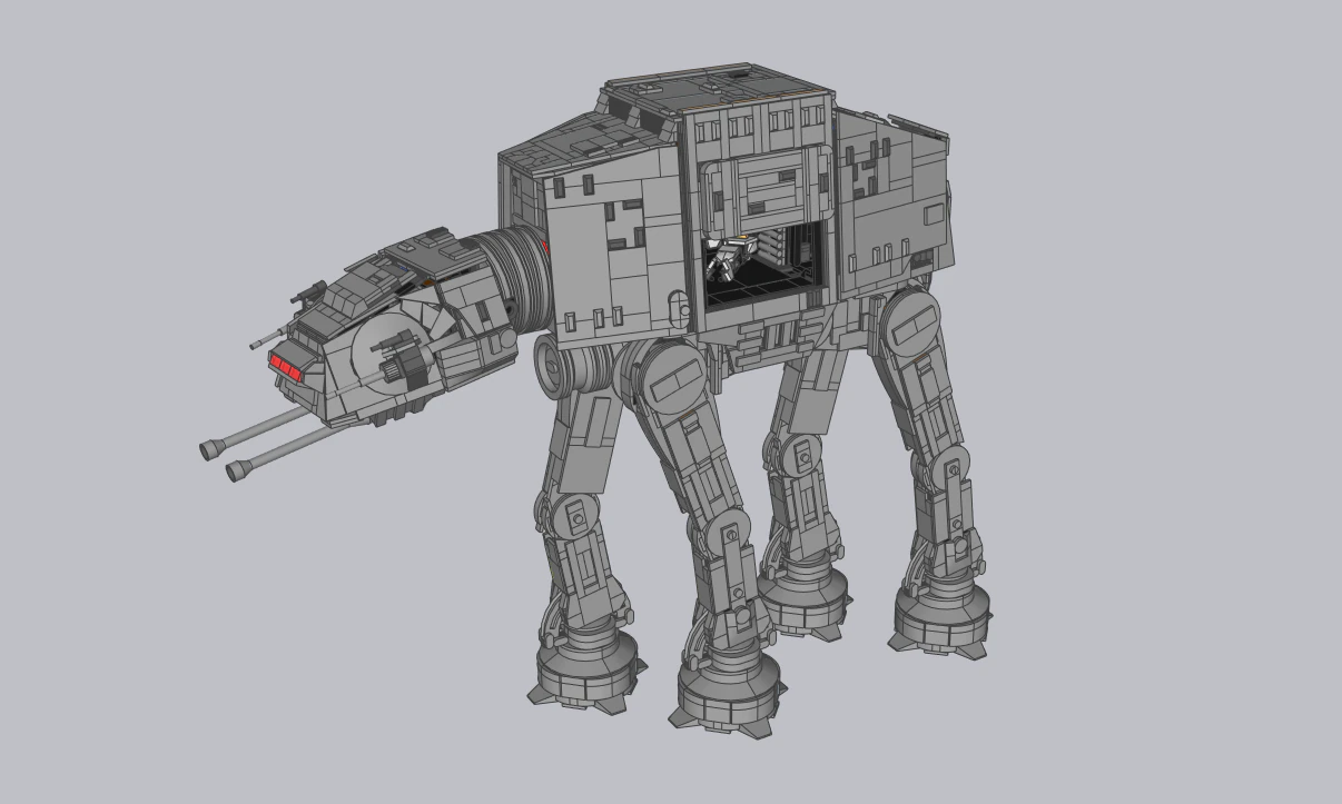 Lego AT-AT UCS 3D Model .c4d .max .obj .3ds .fbx .stl .blend 