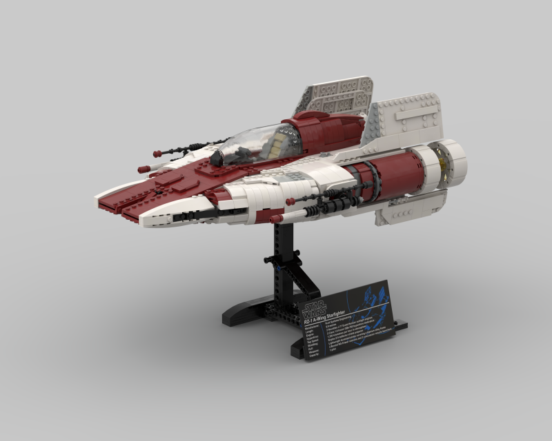 Lego Star Wars A-Wing 75275 3D Model .c4d .max .obj .3ds .fbx .stl .blend 