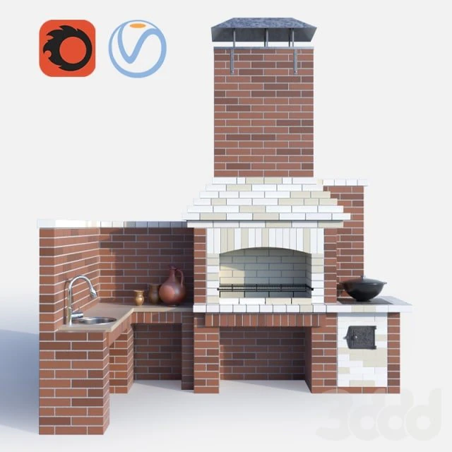 Kitchen 3D Model .c4d .max .obj .3ds .fbx .stl .blend