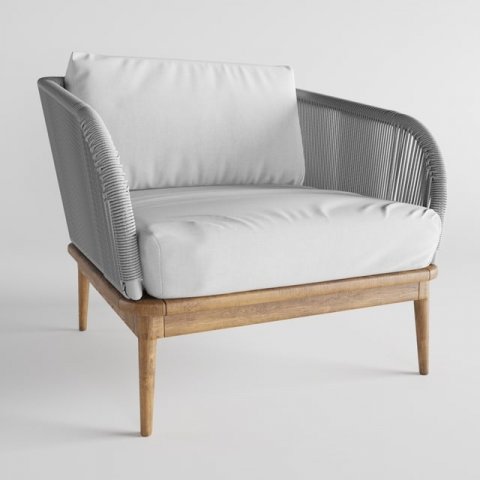 Corded Weave Outdoor Lounge Chair West 3D Модель .c4d .max .obj .3ds .fbx .stl .blend 