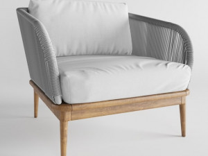 Corded Weave Outdoor Lounge Chair West 3D Модель