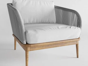 Corded Weave 야외 라운지 의자 웨스트 3D 모델