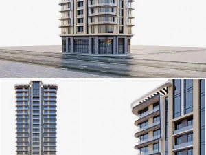 현대 주거용 건물 3D 모델