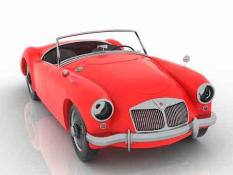 MG MGA 1955 Car 3D Модель