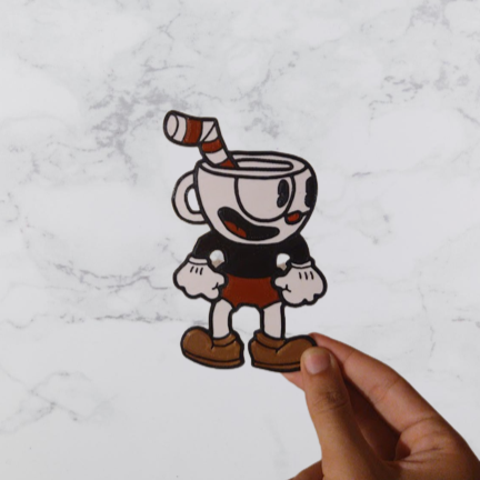 Cuphead 2D Model Cetak 3D .c4d .max .obj .3ds .fbx .stl .blend