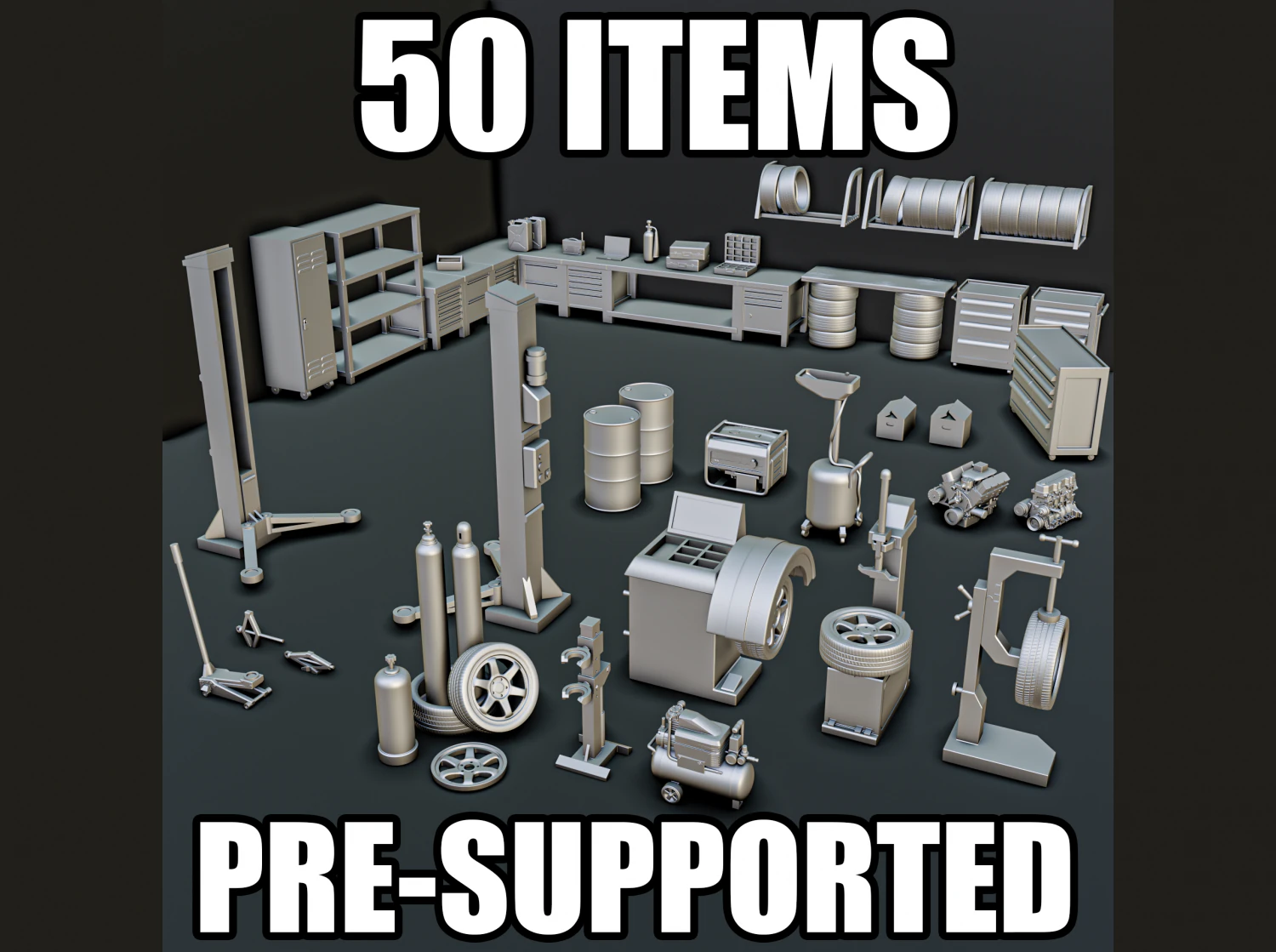 Car Mechanic Diorama Pack 1-64 3D Print Model .c4d .max .obj .3ds .fbx .stl .blend 