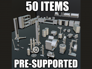 Car Mechanic Diorama Pack 1-64 3D प्रिंट मॉडल