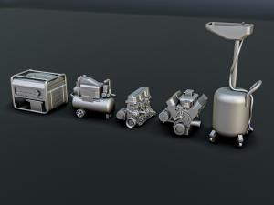 Car Mechanic Diorama Pack 1-64 3Dプリントモデル