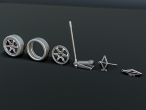 Car Mechanic Diorama Pack 1-64 3Dプリントモデル