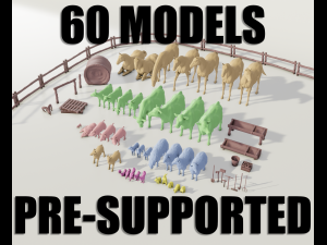Livestock Farm Animals Diorama Pack 3D Print Model