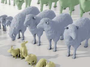 Livestock Farm Animals Diorama Pack 3Dプリントモデル