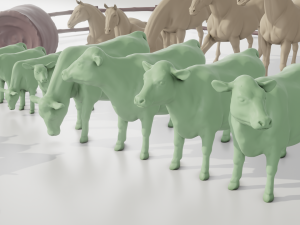 Livestock Farm Animals Diorama Pack 3Dプリントモデル