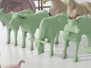 Livestock Farm Animals Diorama Pack 3Dプリントモデル
