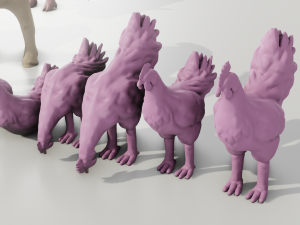 Livestock Farm Animals Diorama Pack 3Dプリントモデル