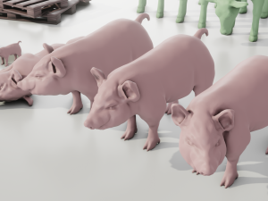 Livestock Farm Animals Diorama Pack 3Dプリントモデル