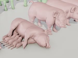 Livestock Farm Animals Diorama Pack 3Dプリントモデル