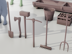 Livestock Farm Animals Diorama Pack 3Dプリントモデル