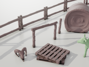 Livestock Farm Animals Diorama Pack 3Dプリントモデル