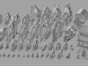 Livestock Farm Animals Diorama Pack 3Dプリントモデル