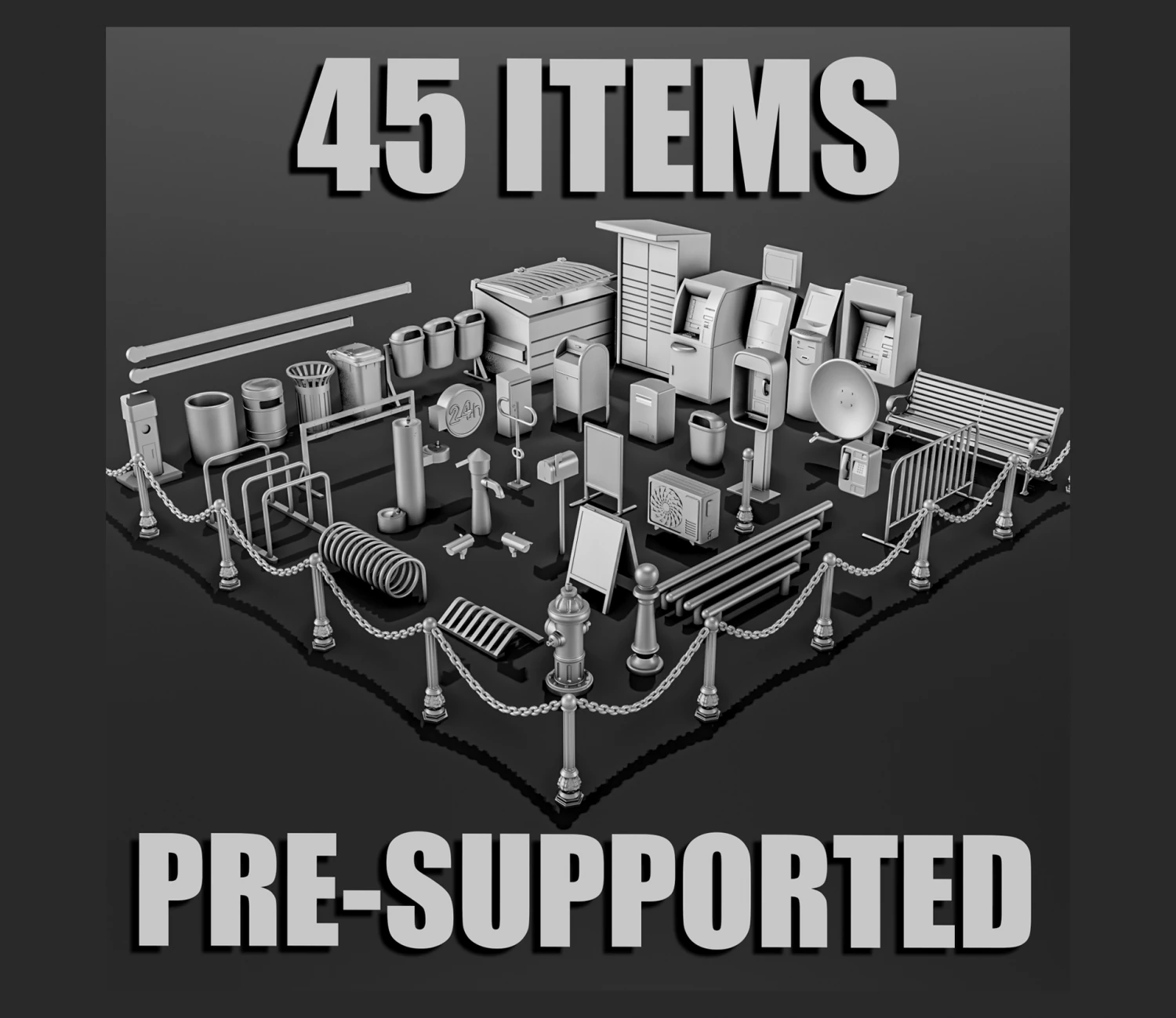 City Street Diorama Pack 3D Print Model .c4d .max .obj .3ds .fbx .stl .blend 