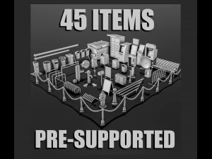 सिटी स्ट्रीट डायोरमा पैक 3D प्रिंट मॉडल