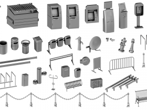 City Street Diorama Pack 3D 프린트 모델