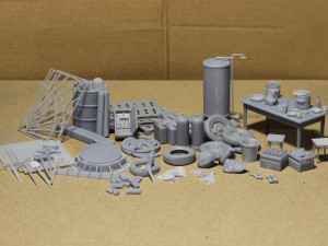 Soviet Warehouse Diorama Pack Model Cetak 3D