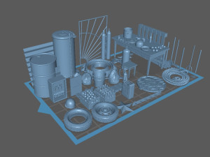 Soviet Warehouse Diorama Pack Model Cetak 3D