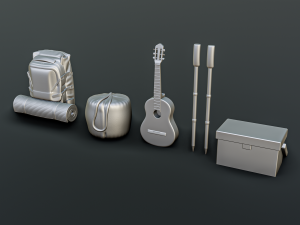 Camping Diorama Pack Model Cetak 3D