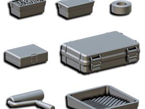 Garage Accessories Diorama Pack 1-24 3D Принт Модель in Другое 3DExport