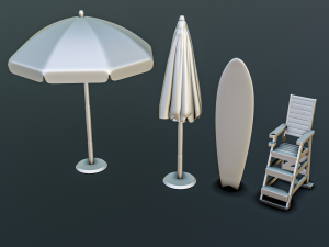 Beach Resort Diorama Pack 3D Принт Модель