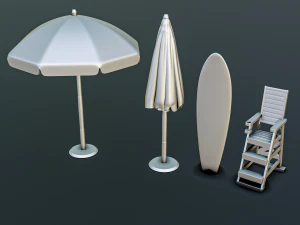 Beach Resort Diorama Pack 3D Print Model