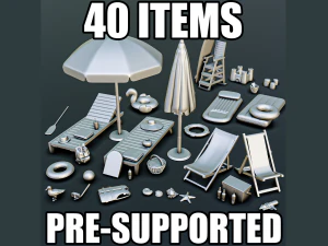 Набор диорамы &laquo;Пляжный курорт&raquo; 3D Принт Модель