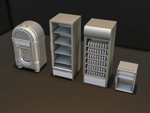 Restaurant Bar Diorama Pack 3D Model