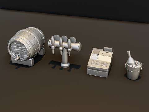 Restaurant Bar Diorama Pack 3D Model