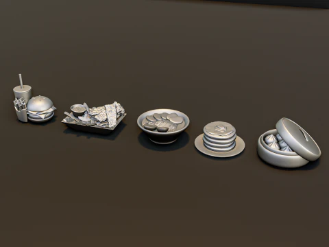 Restaurant Bar Diorama Pack 3D Model