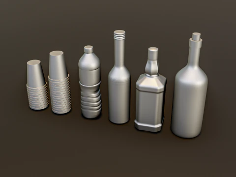 Restaurant Bar Diorama Pack 3D Model
