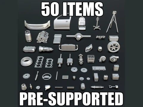 कार पार्ट्स डायोरमा पैक 1-24 1-32 1-35 1-64 3D प्रिंट मॉडल