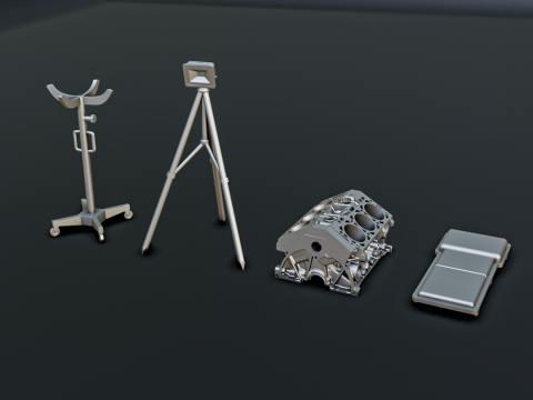 Car Parts Diorama Pack 1-24 1-32 1-35 1-64 3D Print Model
