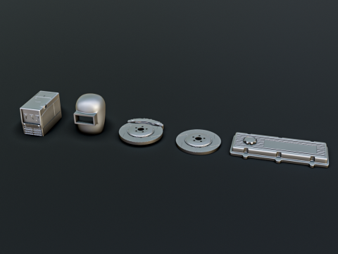 Car Parts Diorama Pack 1-24 1-32 1-35 1-64 3D Print Model