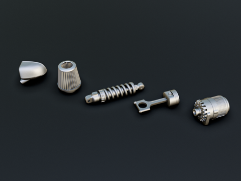 Car Parts Diorama Pack 1-24 1-32 1-35 1-64 3D Print Model
