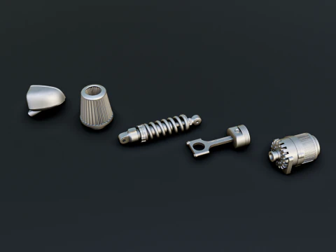 Car Parts Diorama Pack 1-24 1-32 1-35 1-64 3D Print Model