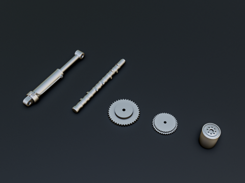 Car Parts Diorama Pack 1-24 1-32 1-35 1-64 3D Print Model