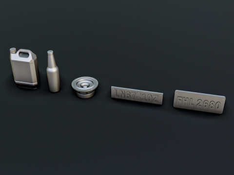 Car Parts Diorama Pack 1-24 1-32 1-35 1-64 3D Print Model