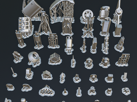 Car Parts Diorama Pack 1-24 1-32 1-35 1-64 3D Print Model