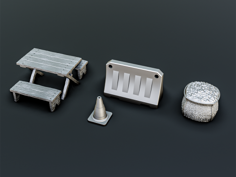 Railway Surroundings Diorama Pack H0 Model Cetak 3D